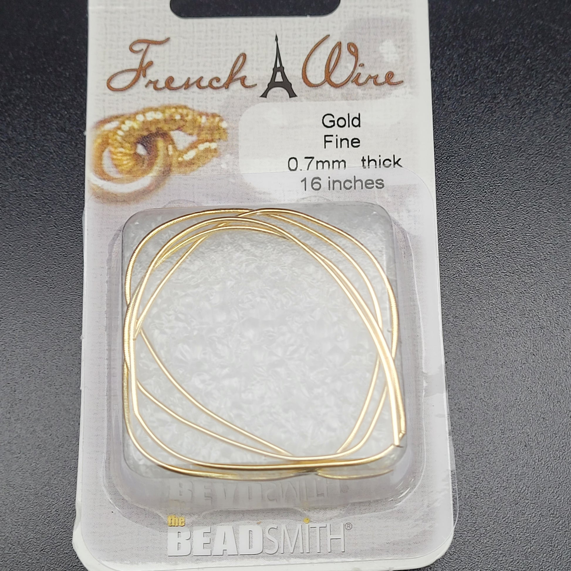 .7MM FINE FRENCH WIRE NEW GOLD- 16 INCHES.