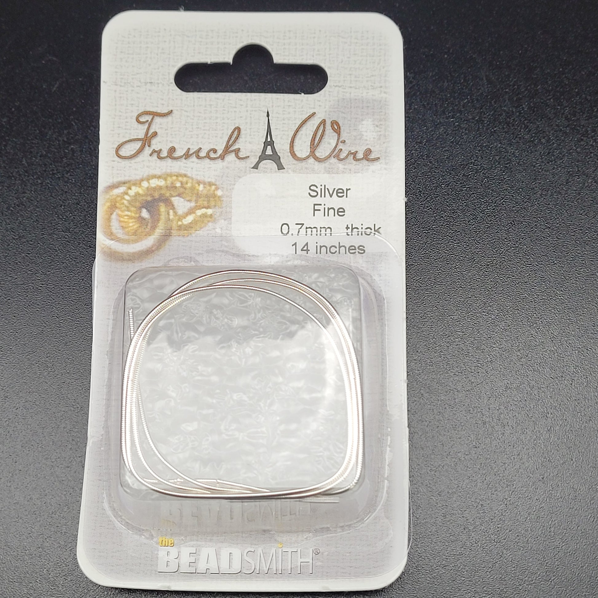 .7MM FINE FRENCH WIRE SILVER COLOR 14 INCHES.