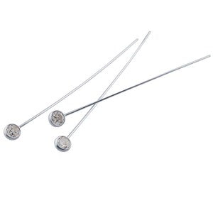1.5 Inch sterling silver head pin with 3mm cz.