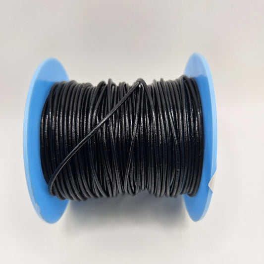 1.5mm Black Leather Cord PER FOOT.
