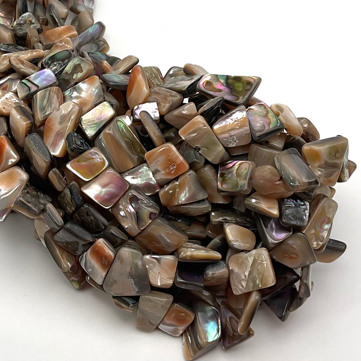 10mm to 12mm Abalone Chips Flat Strand.