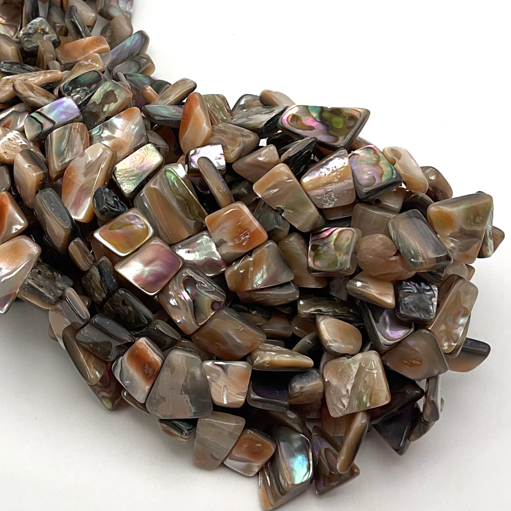 10mm to 12mm Abalone Chips Flat Strand.