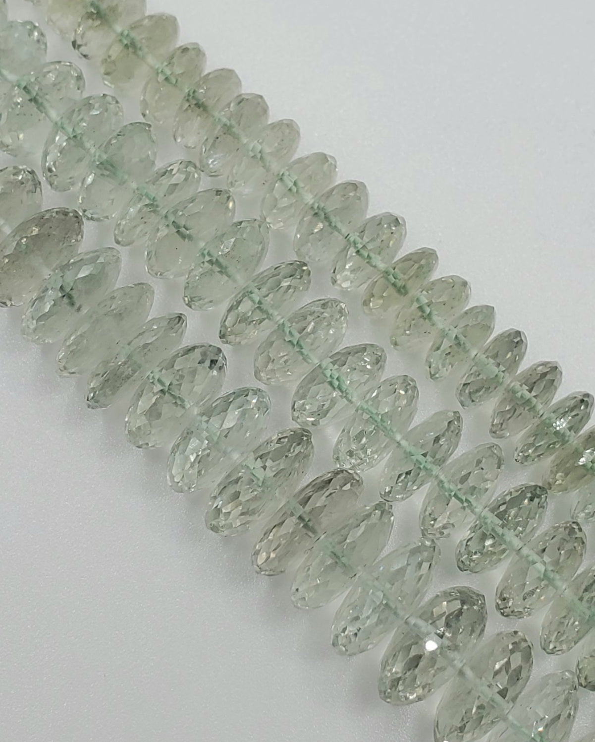 10 to 12mm Green Amethyst Rondelle Faceted.