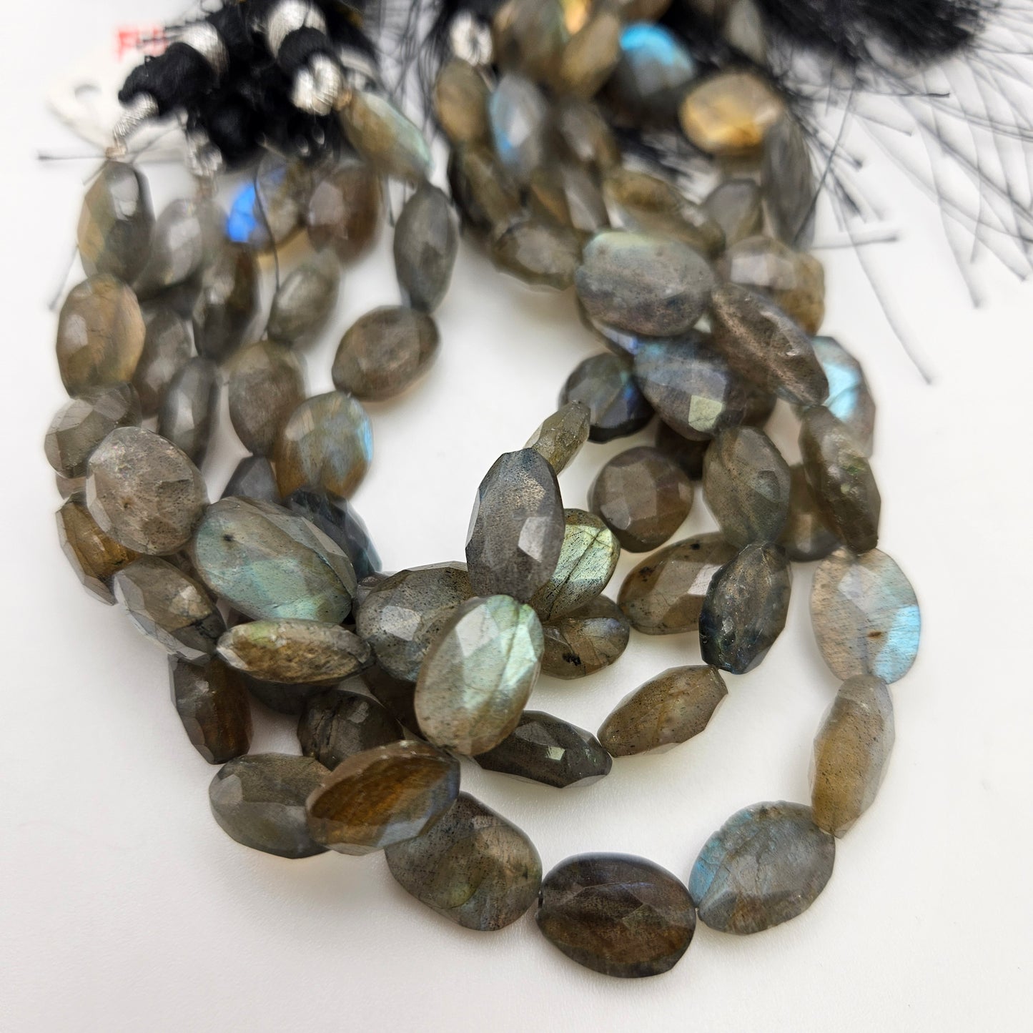 10x14mm Labradorite Oval Faceted Bead Strand.