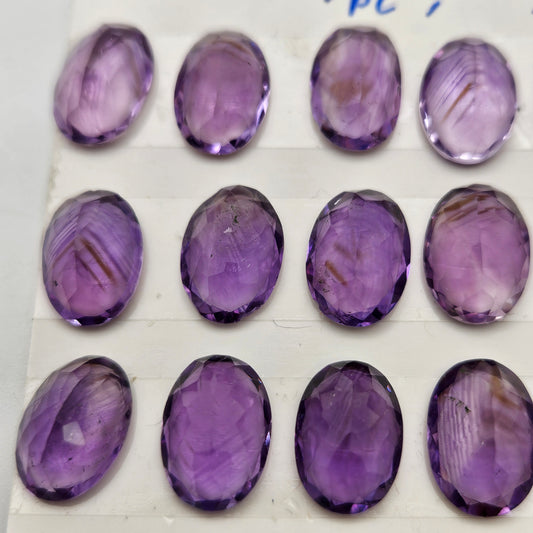 10-To-14mm Amethyst Oval Faceted Cabochon.
