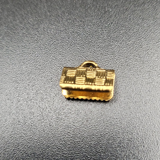 10MM FLAT CRIMP END GOLD PLATED.