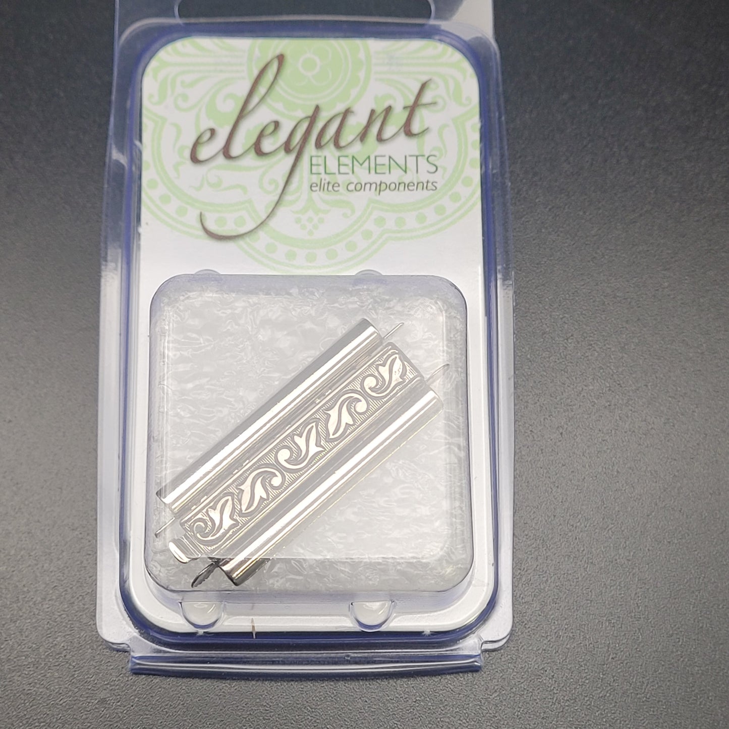 10MM X 29MM  BEADSLIDE BOX CLASP SWIRL DESIGN SILVER COLOR.