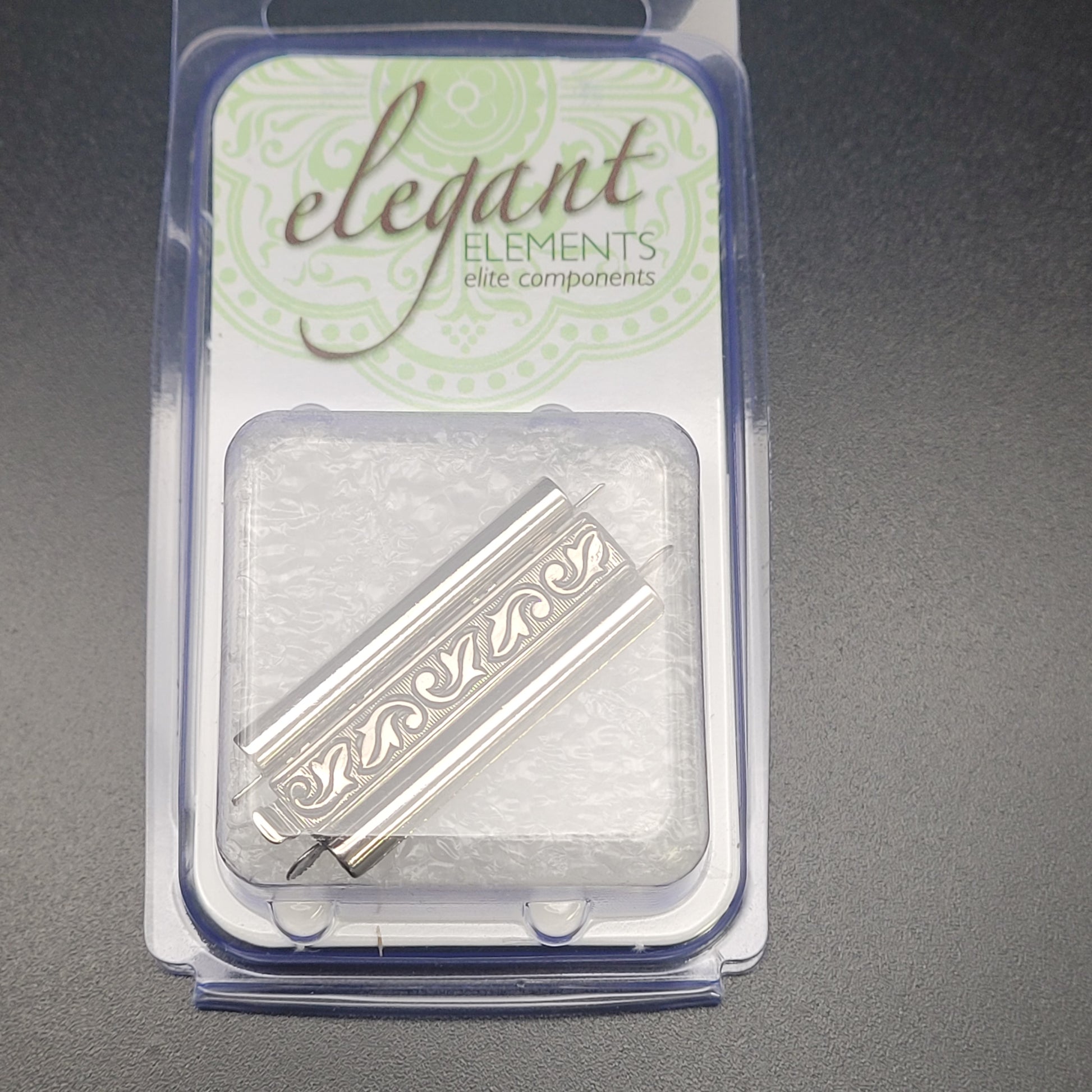 10MM X 29MM  BEADSLIDE BOX CLASP SWIRL DESIGN SILVER COLOR.