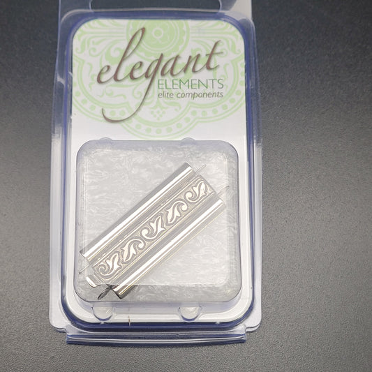 10MM X 29MM  BEADSLIDE BOX CLASP SWIRL DESIGN SILVER COLOR.