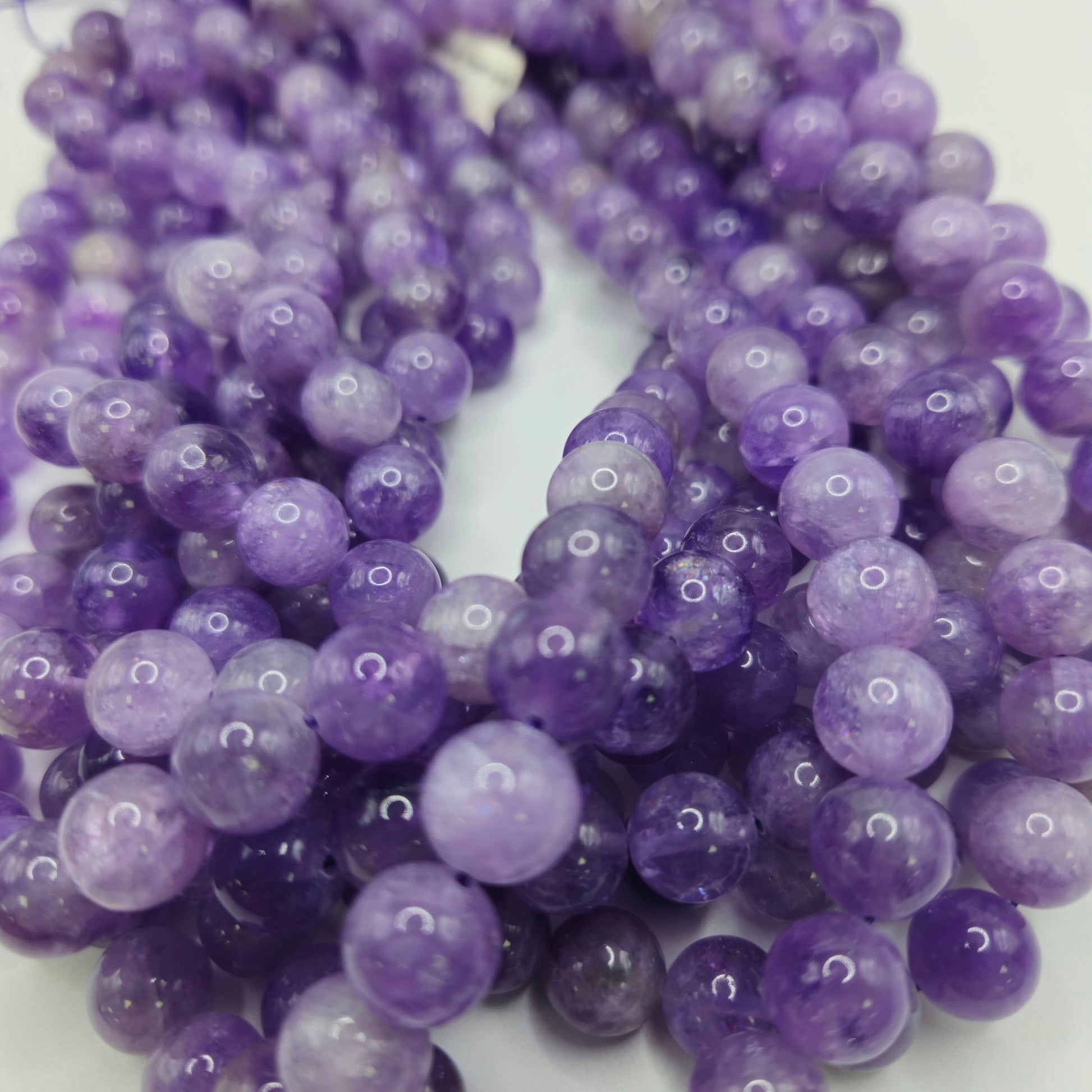 10mm Amethyst Round Bead Strand.
