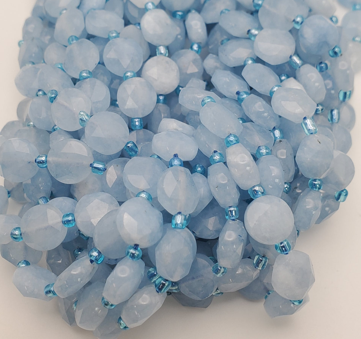 10mm Aquamarine Coin Faceted.