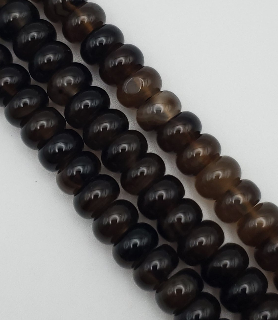 10mm Black Agate Rondelle Row.