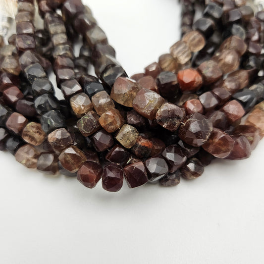 10mm Black Moonstone Cube Faceted.