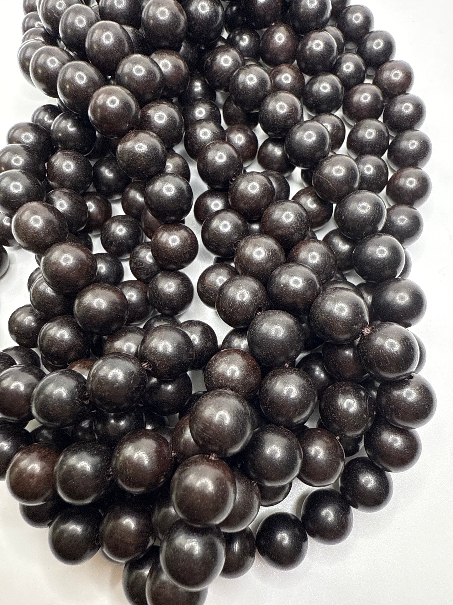 10mm Black Wood Beads.