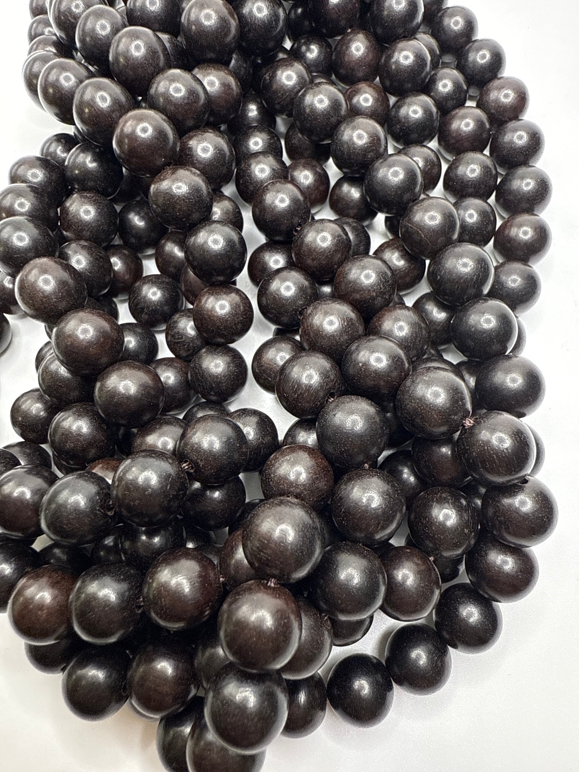 10mm Black Wood Beads.