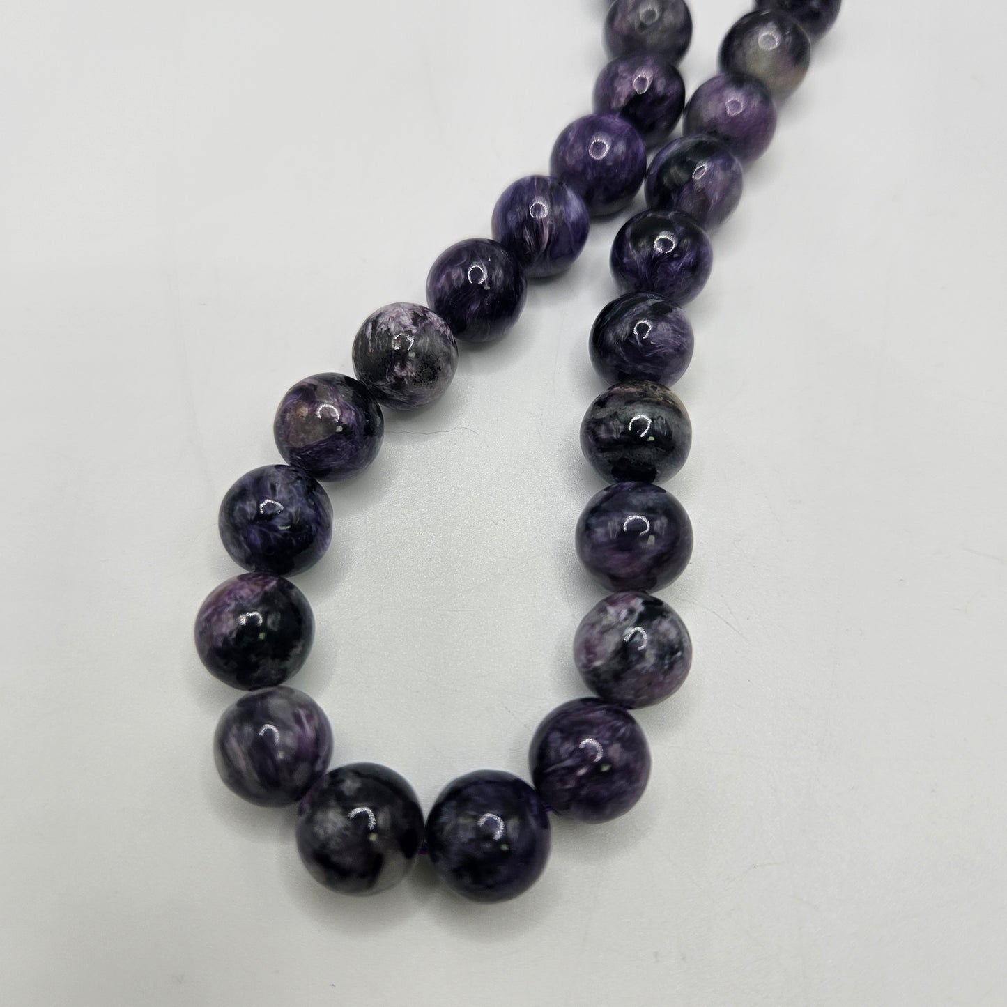 10mm Charoite Round Smooth Bead Strand.