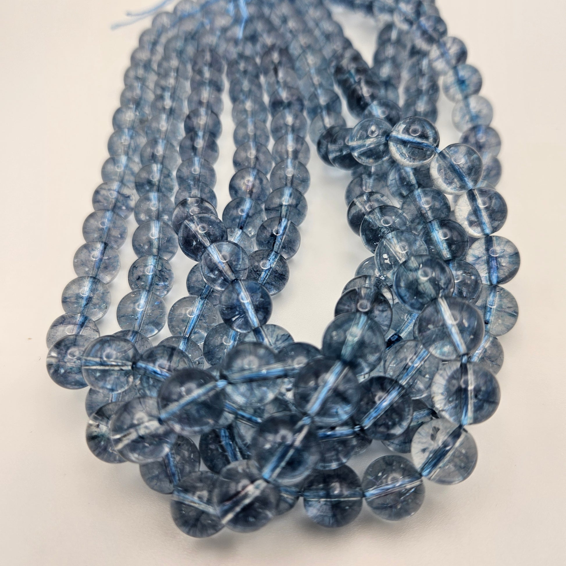 10mm Dyed Blue Quartz Round Smooth.