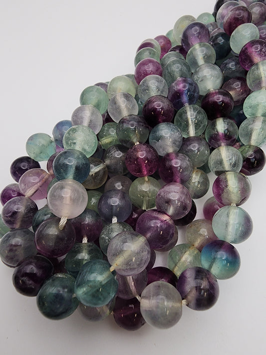 10mm Fluorite Round Bead Strand.