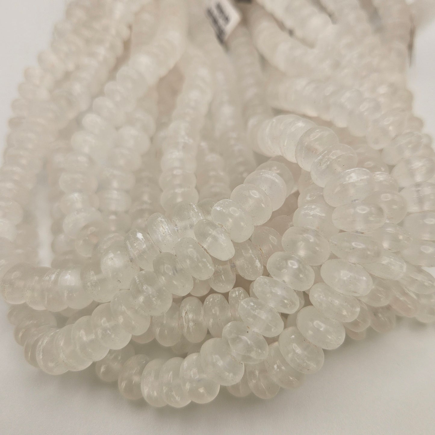 10mm Gypsum Rondelle Bead Strand.