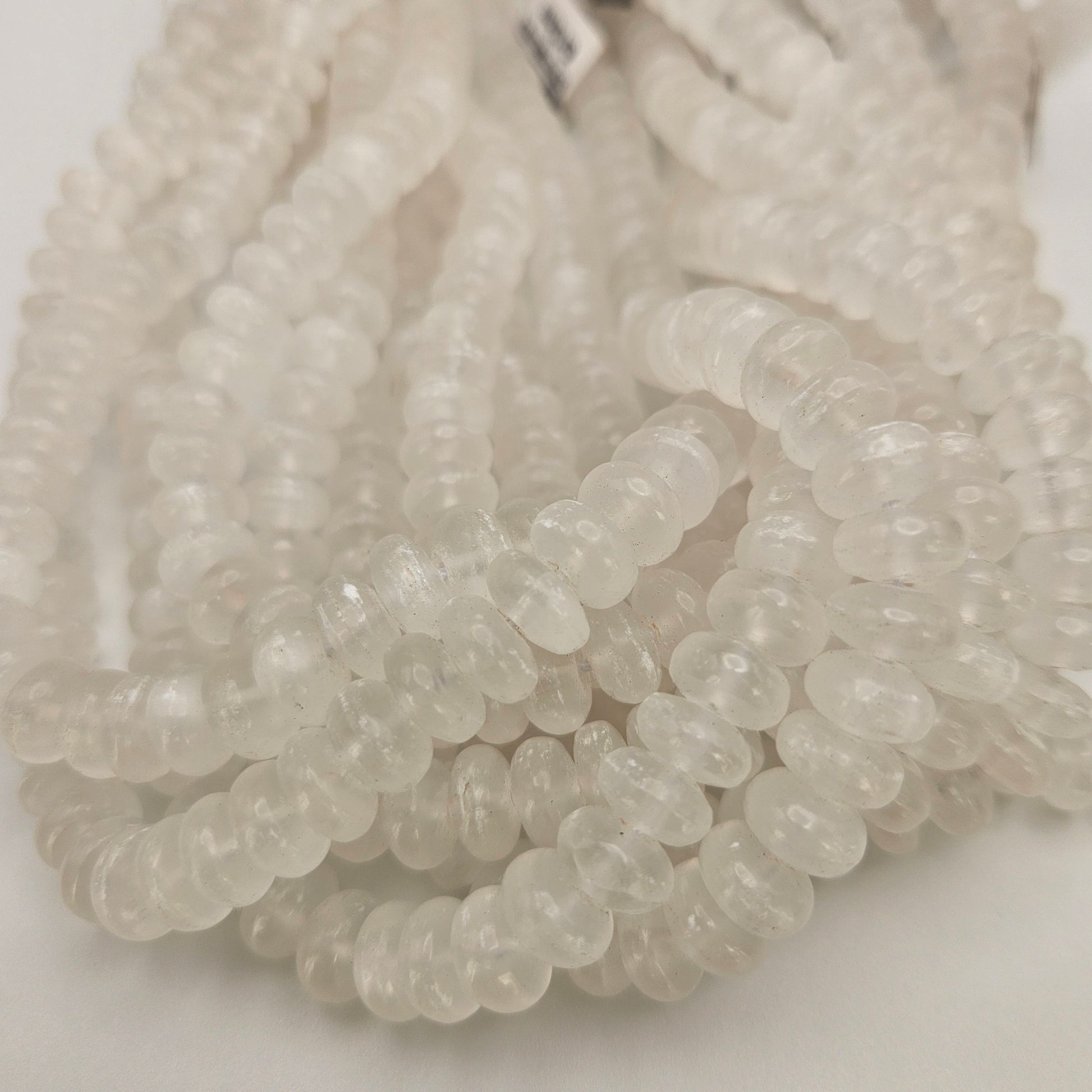 10mm Gypsum Rondelle Bead Strand.