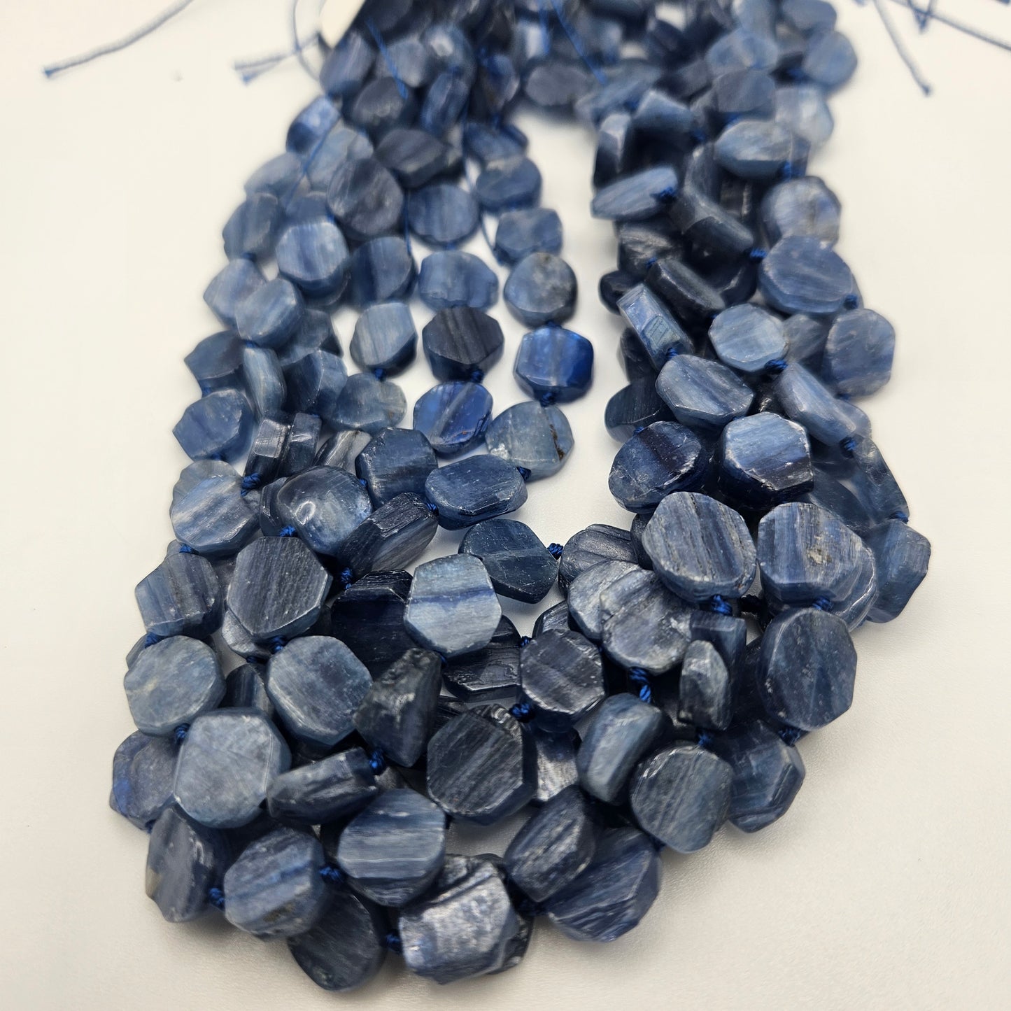 10mm Kyanite Hexagon Bead Strand.