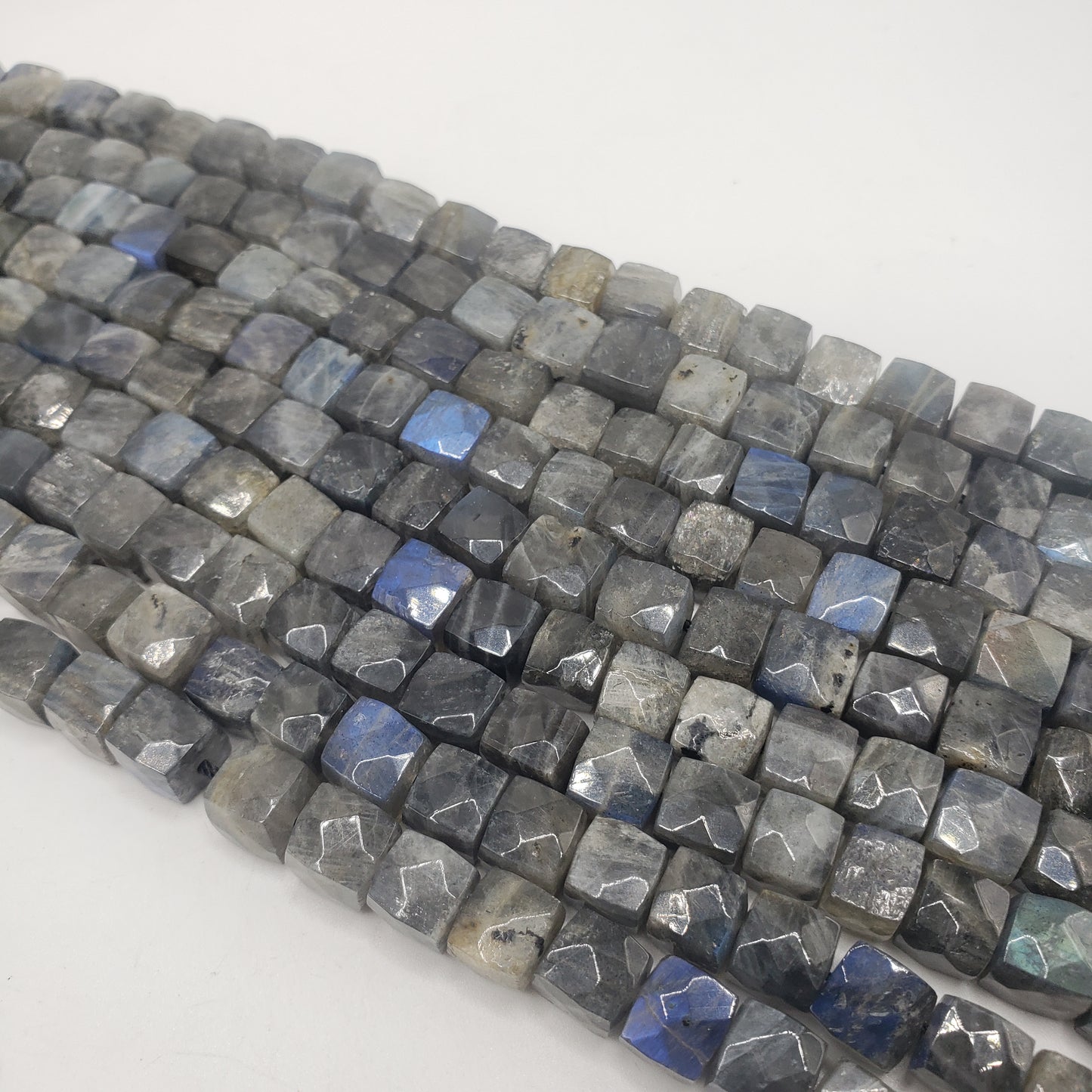 10mm Labradorite Cube Faceted.