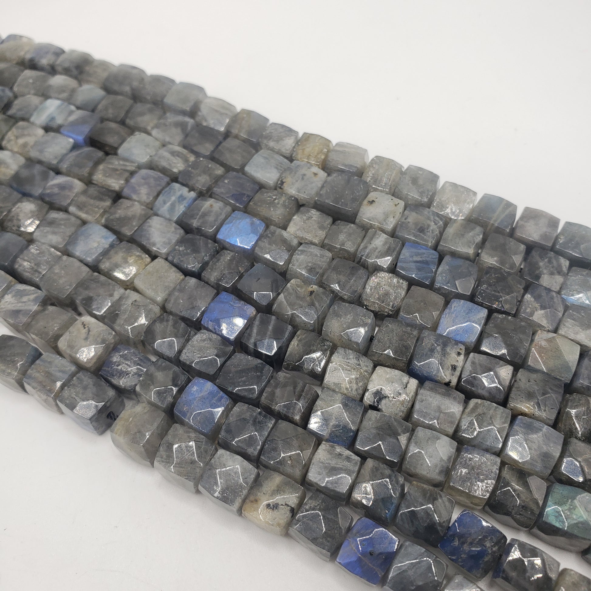 10mm Labradorite Cube Faceted.