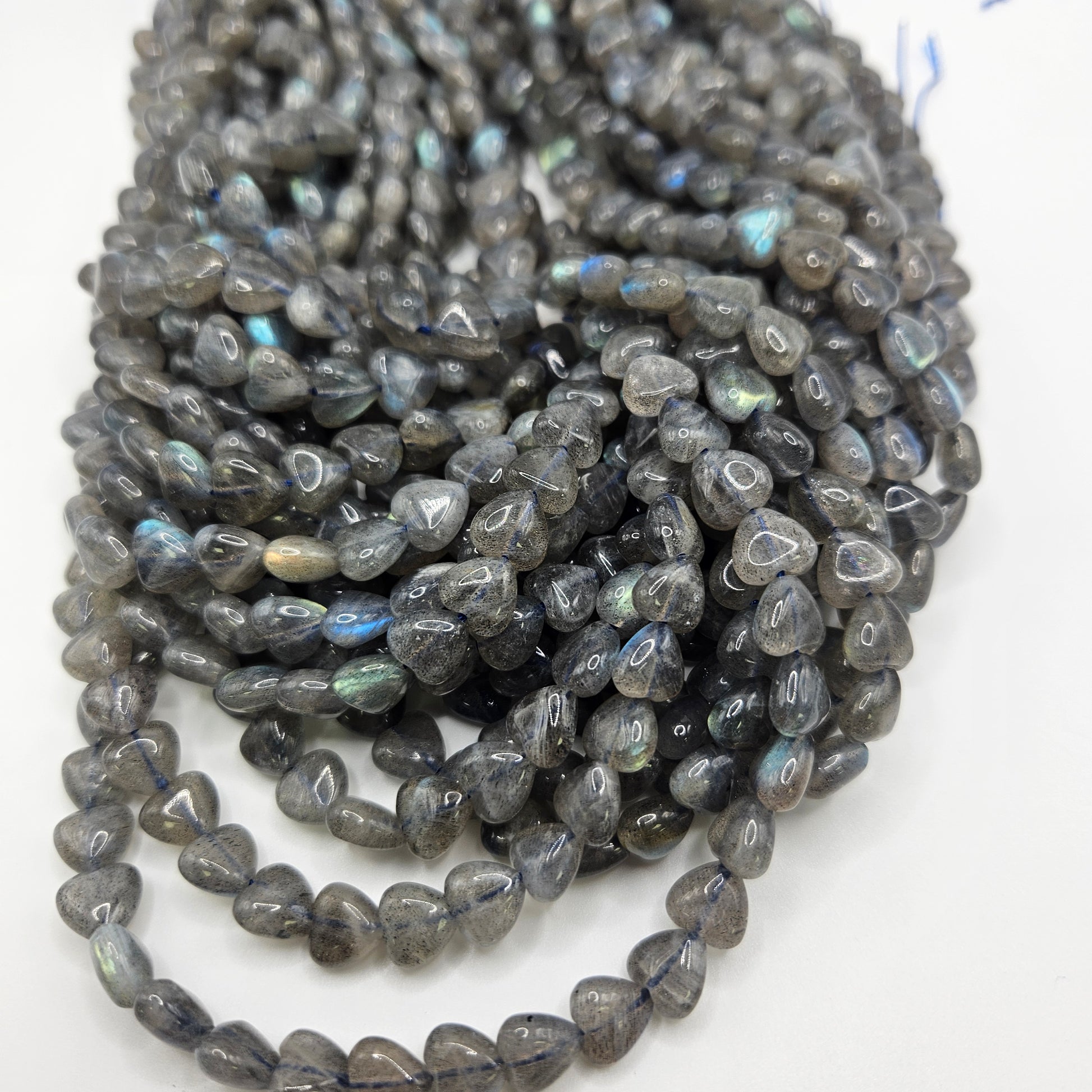 10mm Labradorite Heart Bead Strand