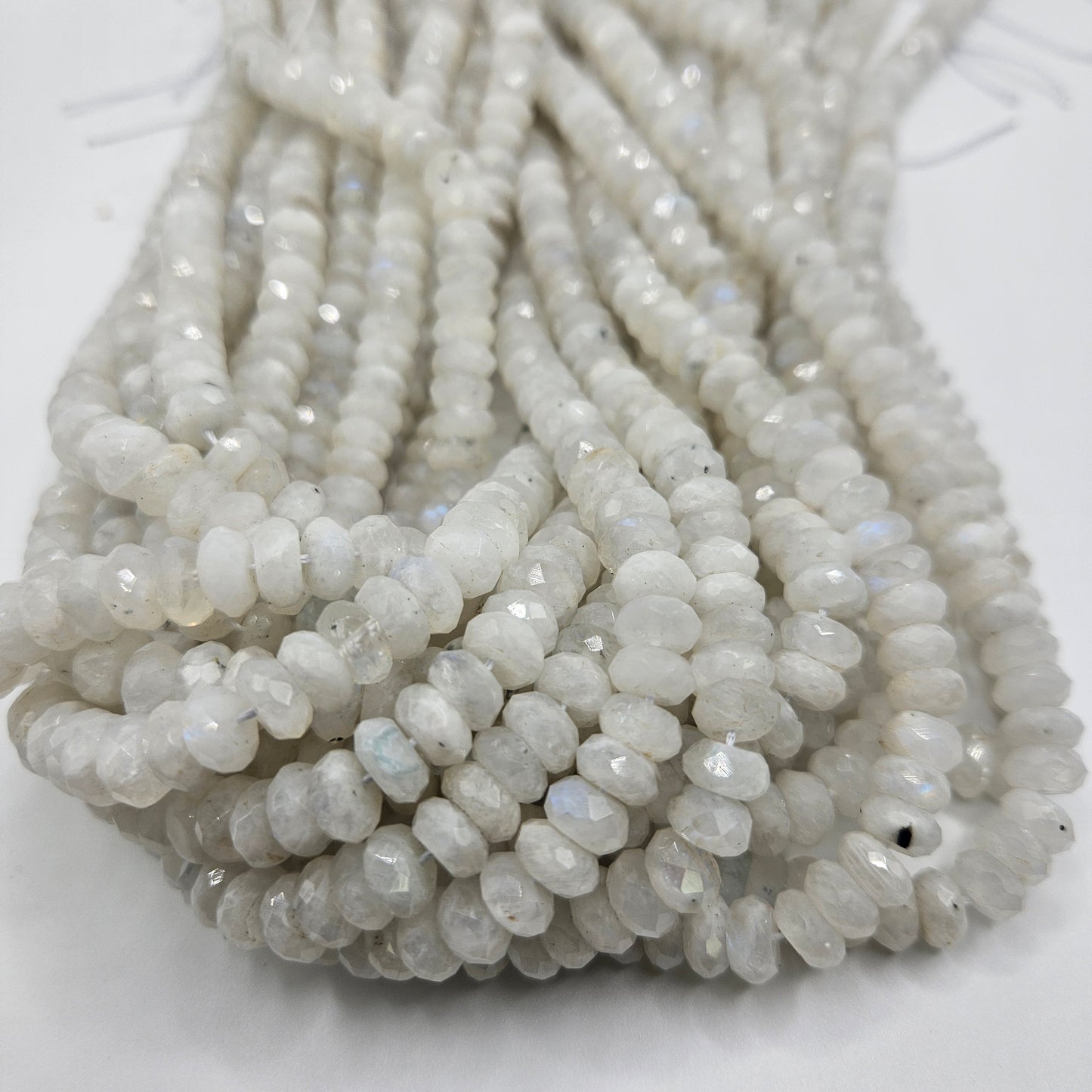 10mm Moonstone Faceted Rondelle Bead Strand.