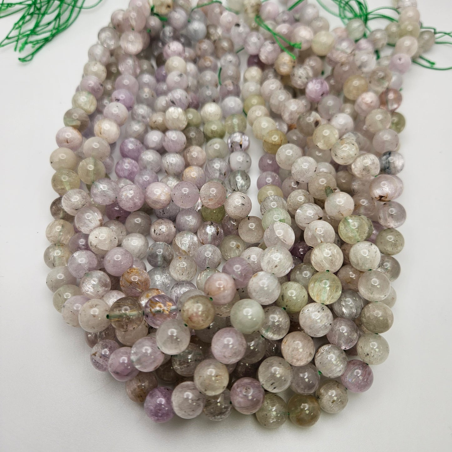 10mm Pink Green Kunzite Round.