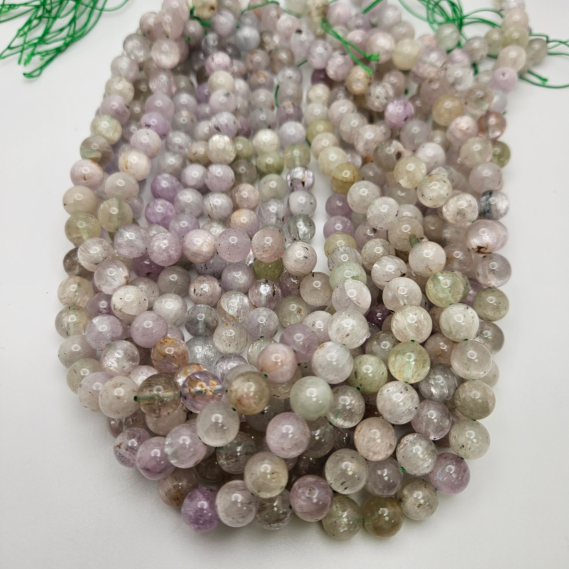 10mm Pink Green Kunzite Round.