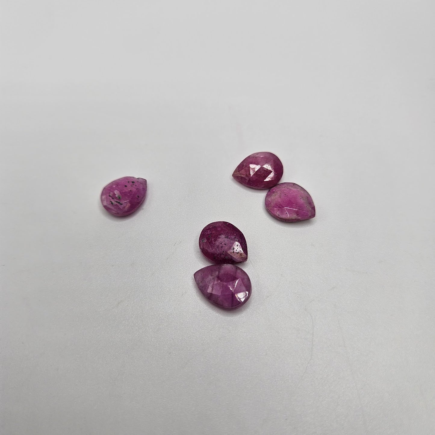 10mm Ruby Drop Faceted Single.
