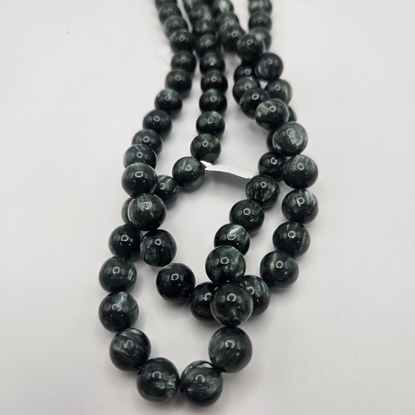 10mm Seraphinite Round Bead Strand.