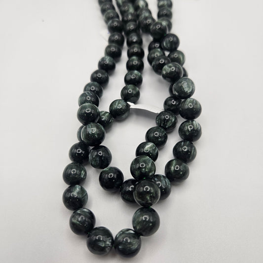 10mm Seraphinite Round Bead Strand.