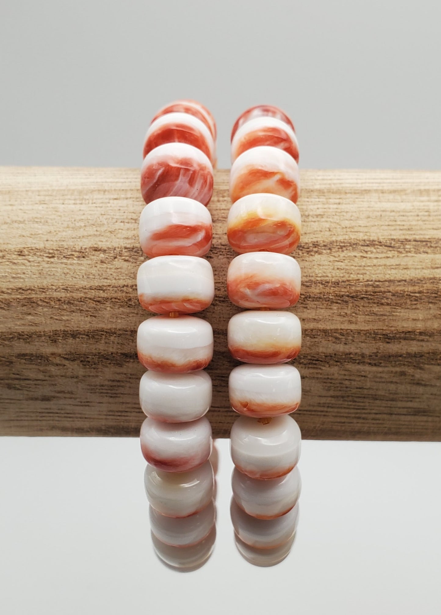 10mm Spiny Oyster Rondelle Bracelet.