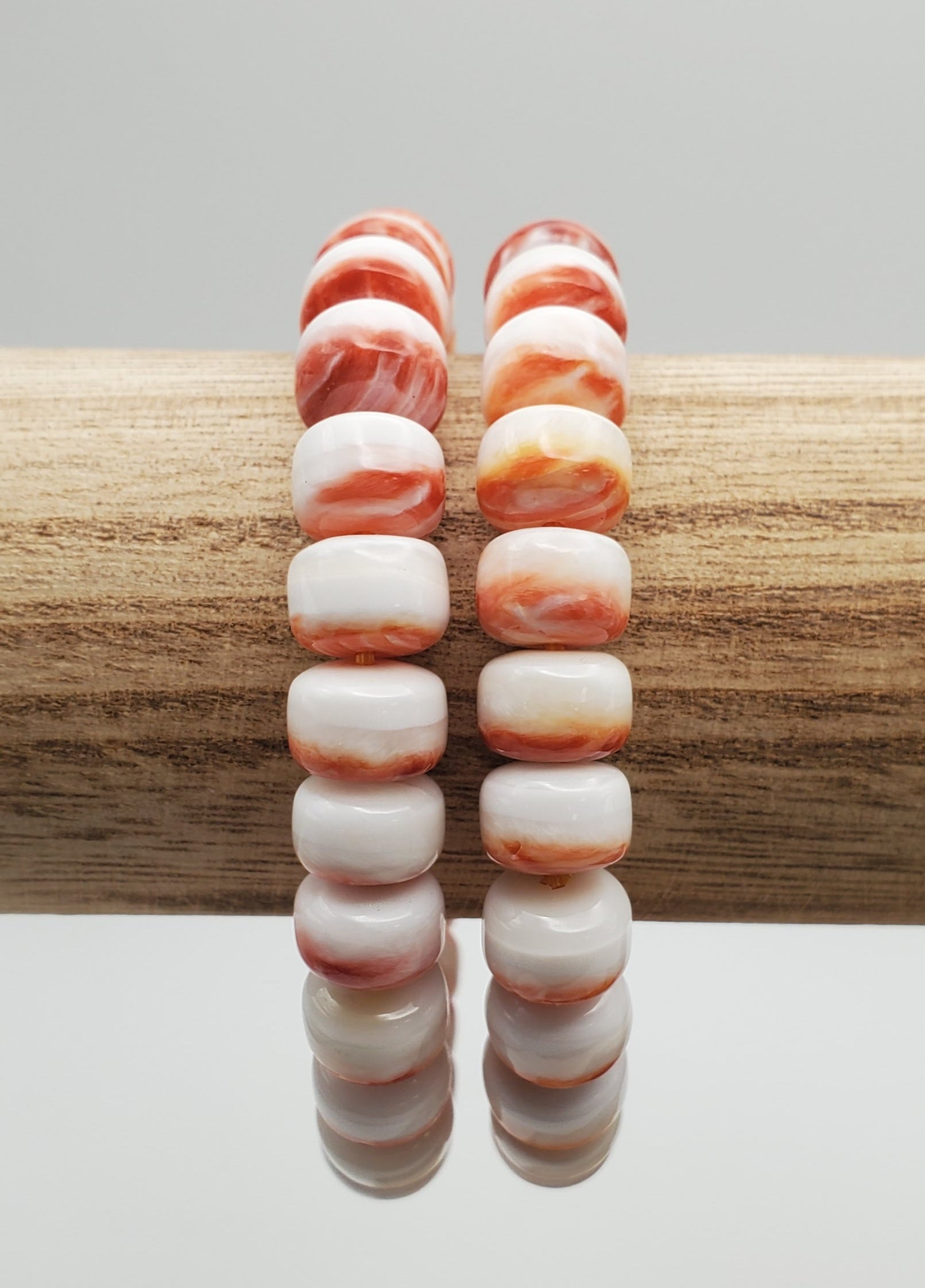 10mm Spiny Oyster Rondelle Bracelet.