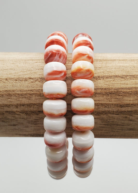 10mm Spiny Oyster Rondelle Bracelet.