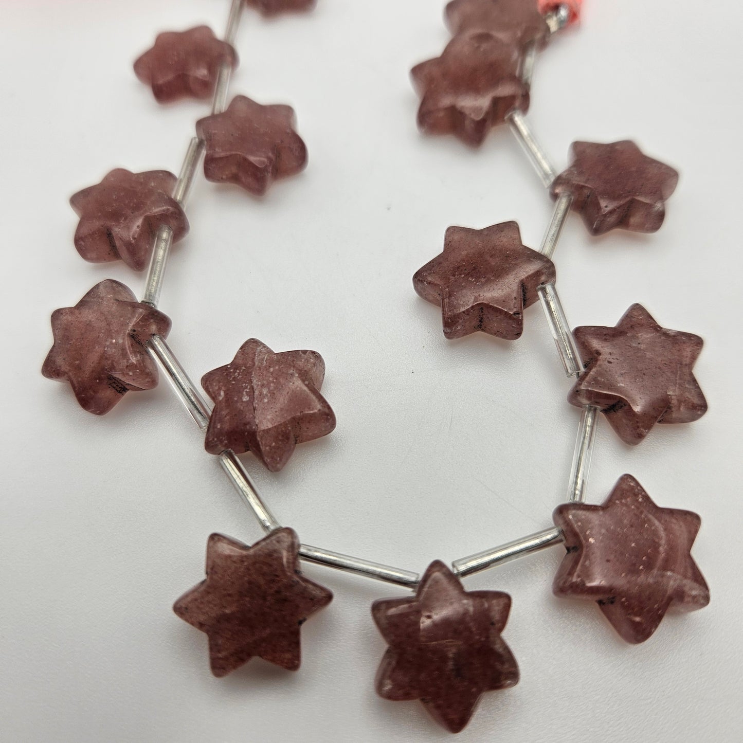 10mm Strawberry Quartz Star Single Bead.