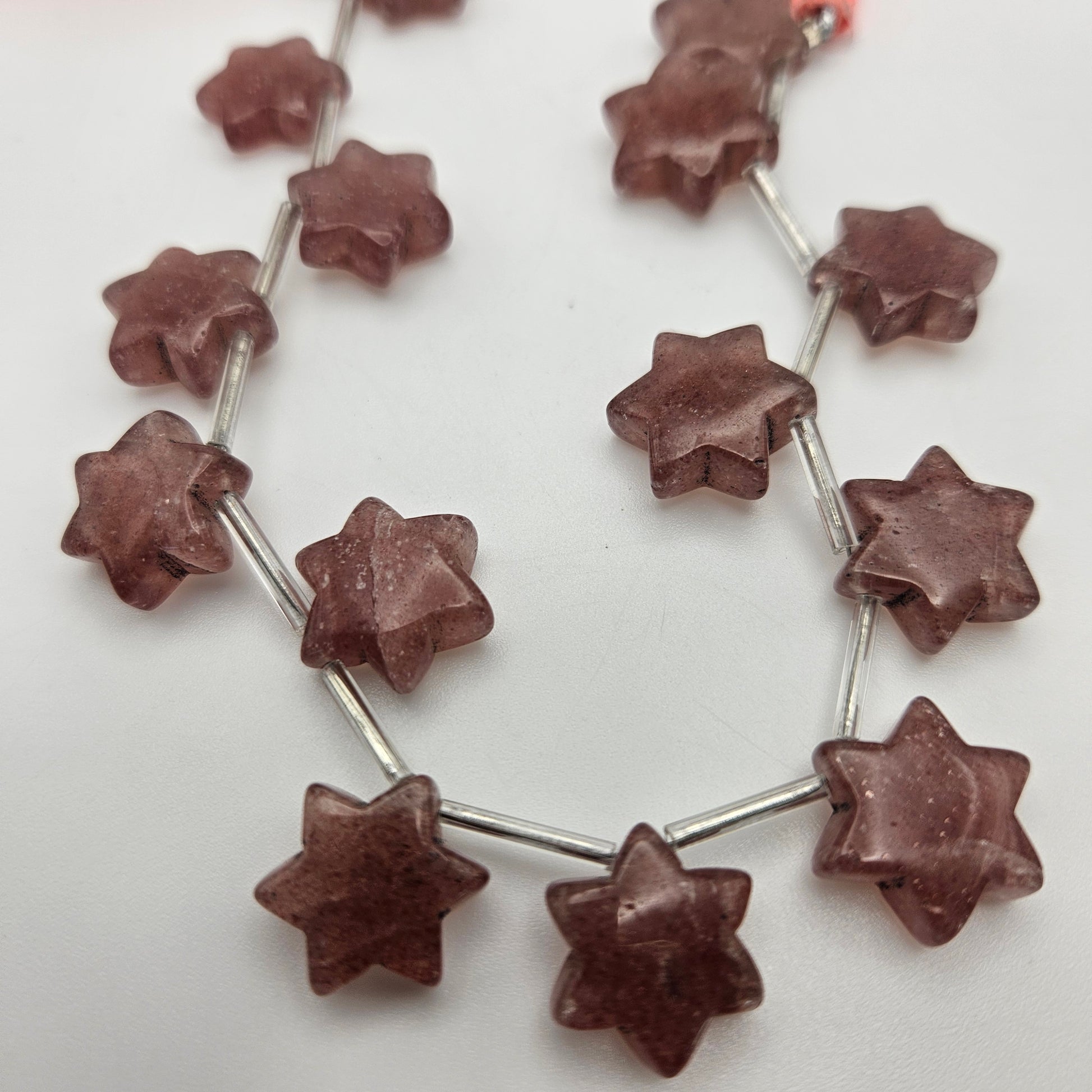 10mm Strawberry Quartz Star Single Bead.