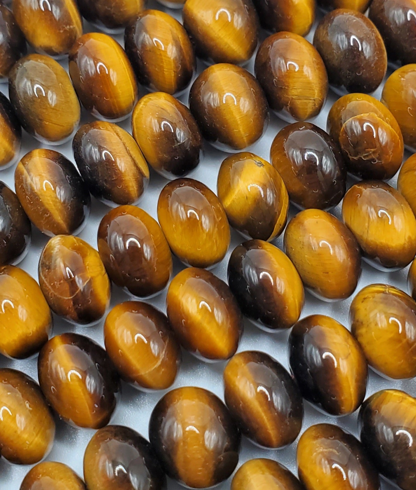 10mm Tiger's Eye Rondelle Bead Strand.