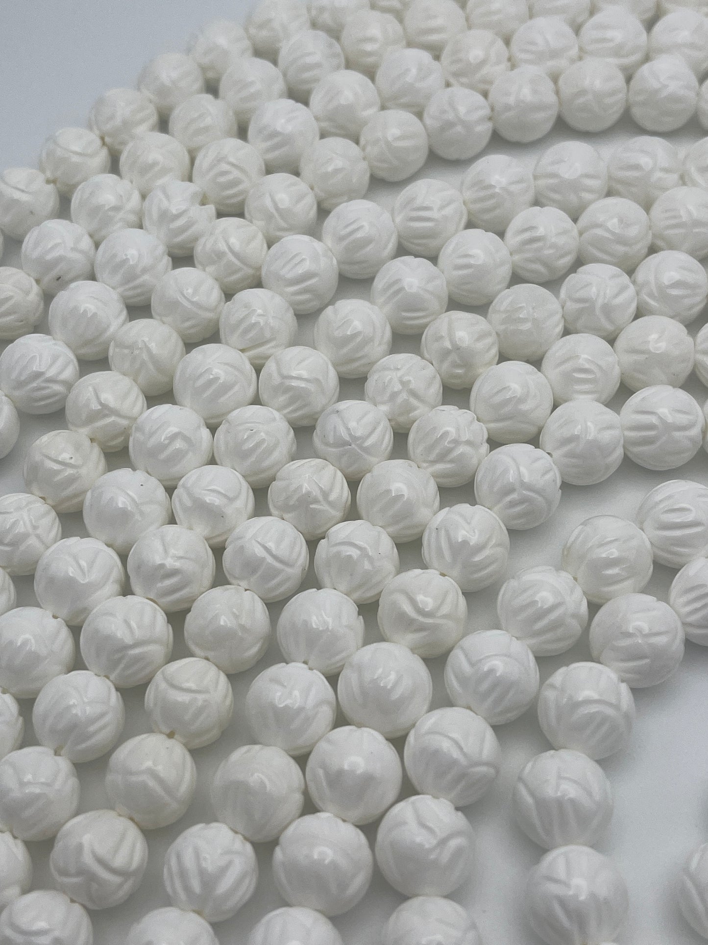 10mm Tridacna Shell Carved Single Bead.