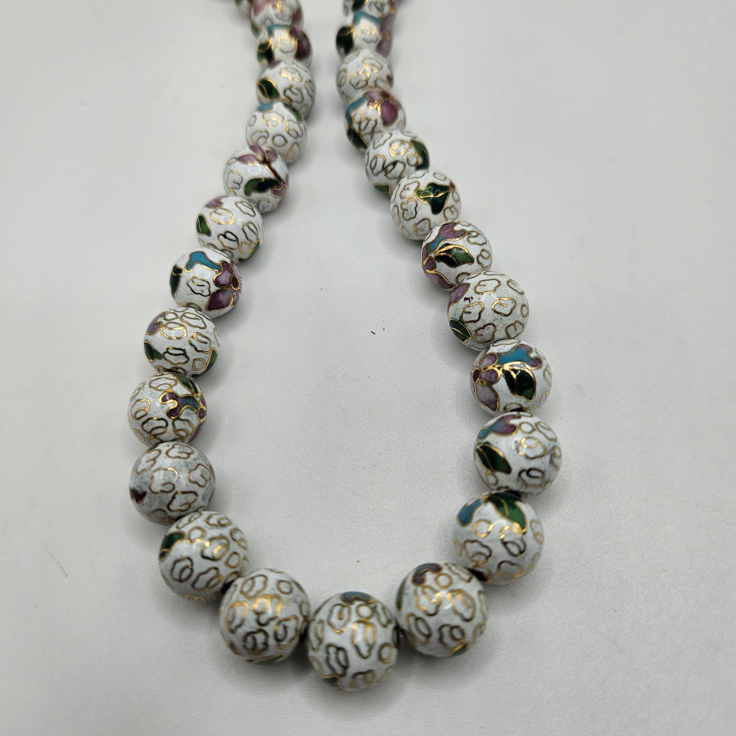 10mm White Floral Metal Beads.