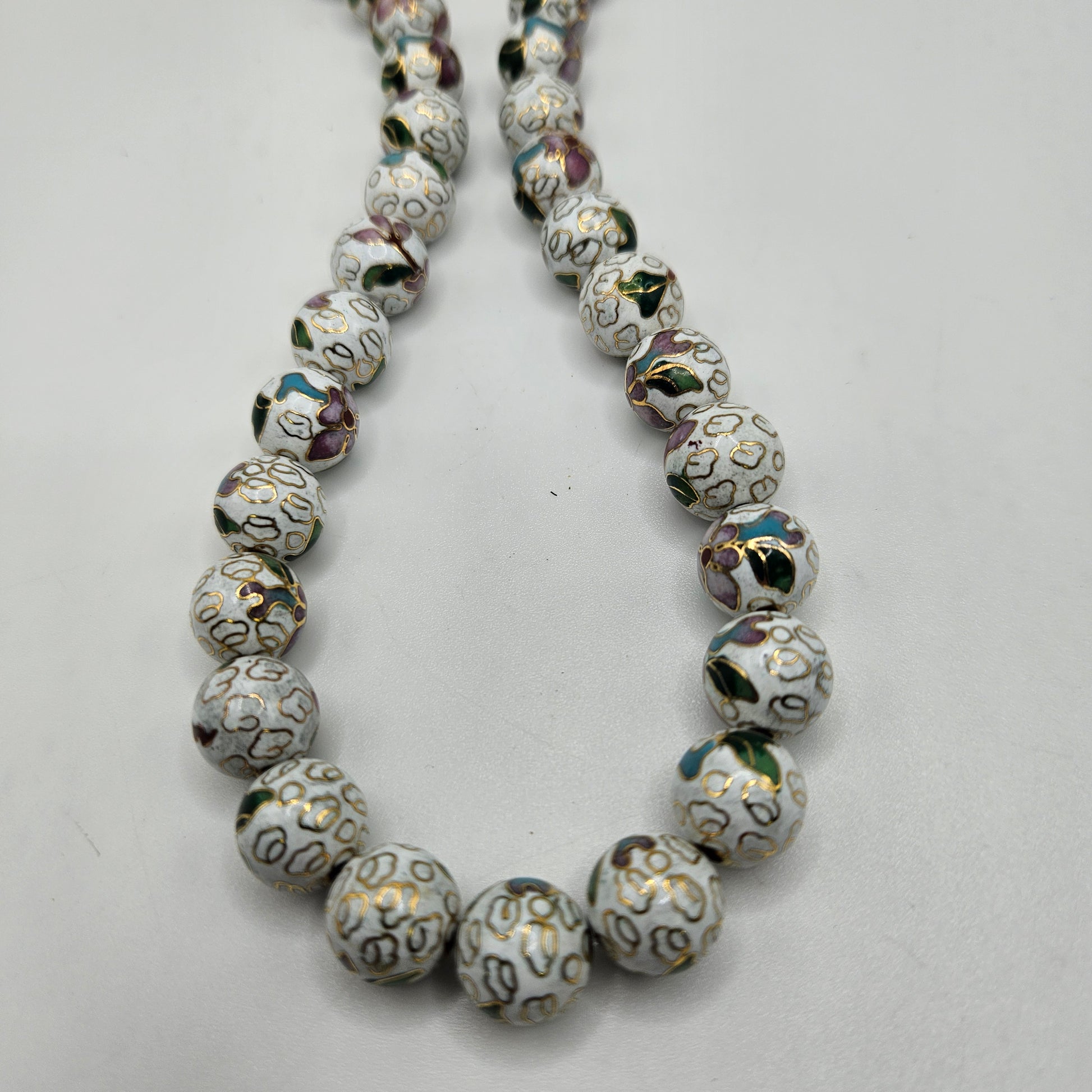 10mm White Floral Metal Beads.