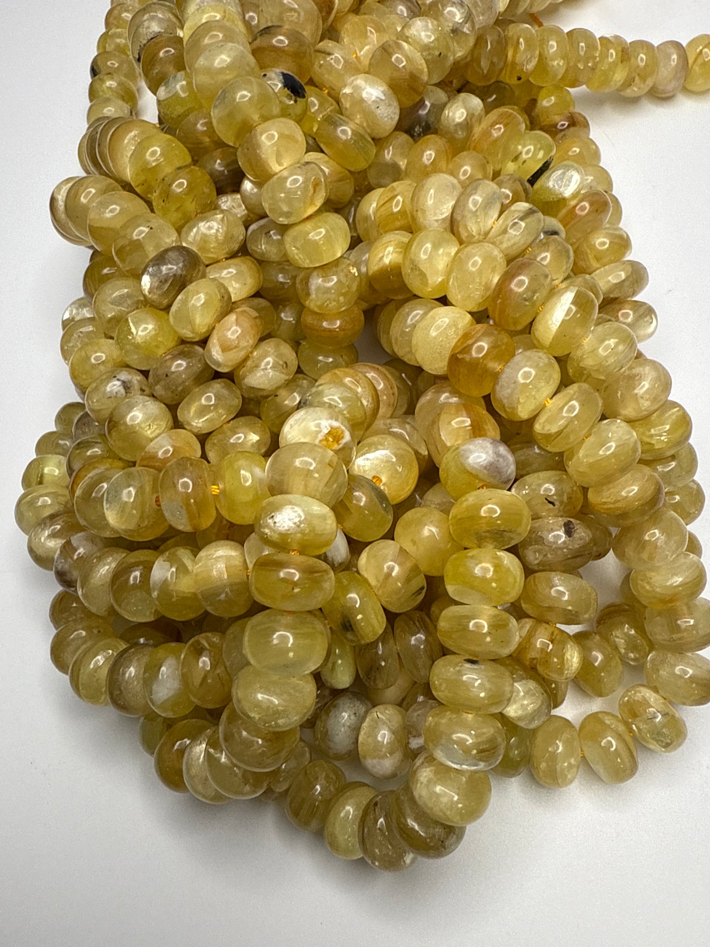 10mm Yellow Mica Muscovite Donut Smooth.