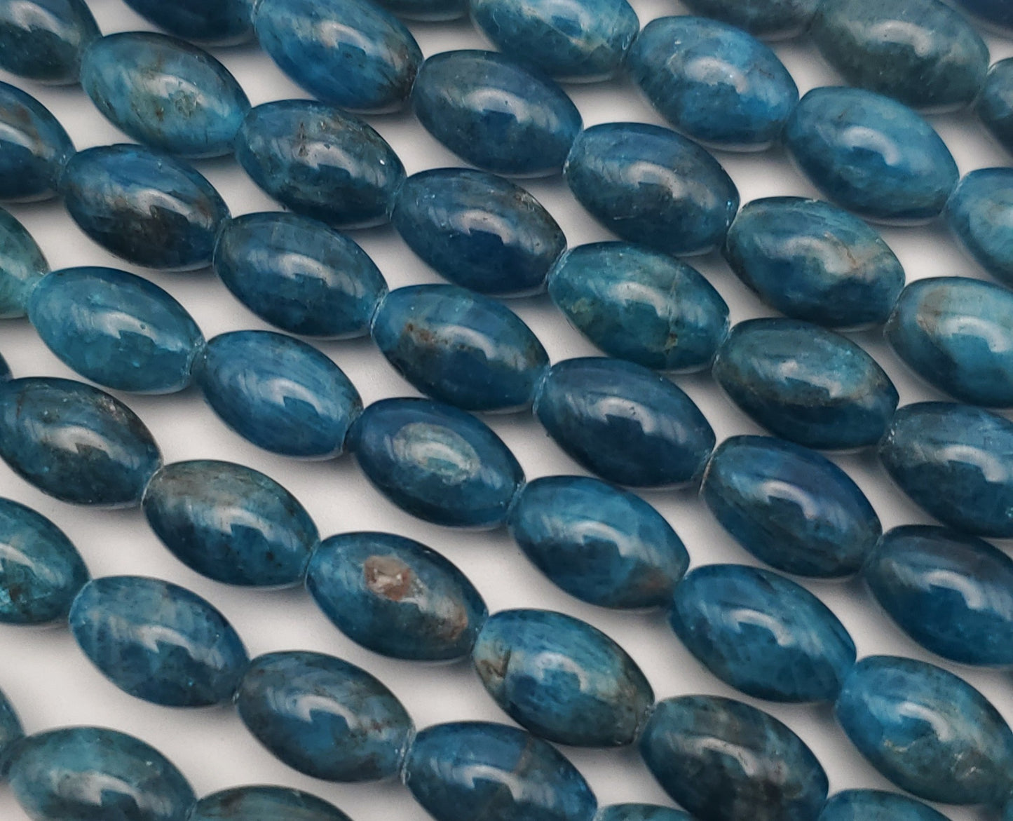 10mm x 6mm Apatite Oval Bead Strand.