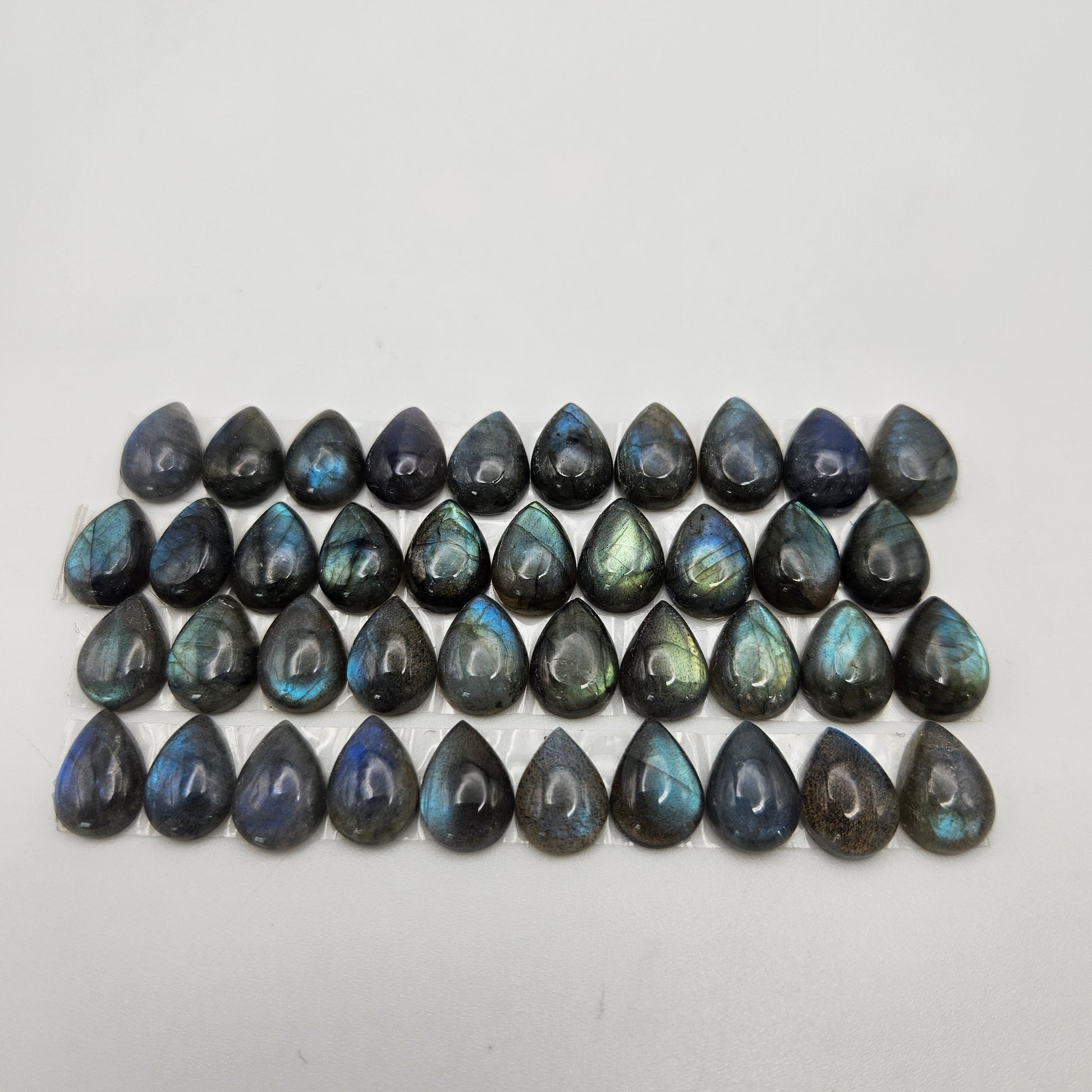 10x14mm Labradorite Pear Shaped Cabochon.
