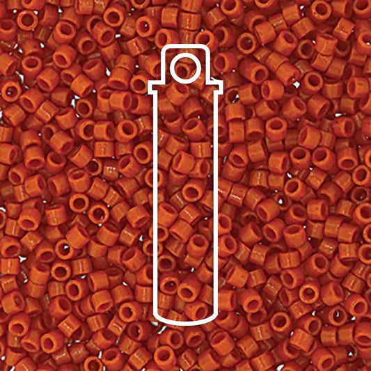 11/0 DELICA DURACOAT OPQ PERSIMMON SEED BEADS.
