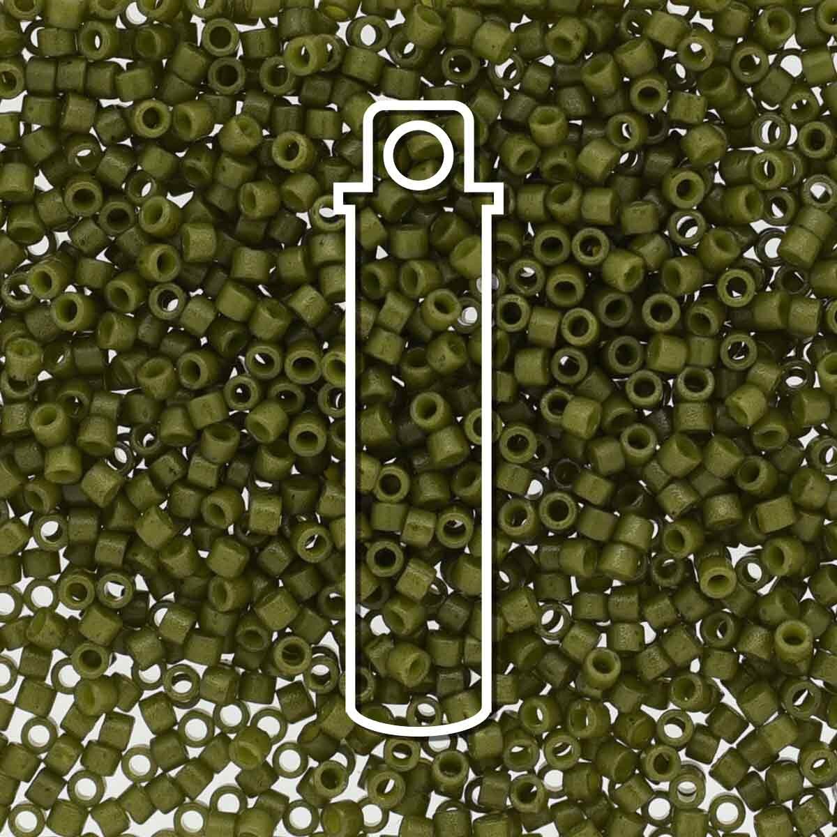 11/0 DELICA DURACOAT OPQ ARMY GREEN DB2357-TB.