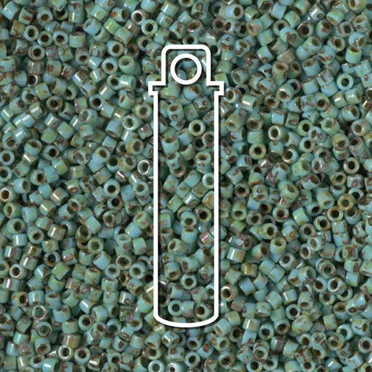 11/0 DELICA PICASSO SEAFOAM GREEN MATTE DB2264-TB.