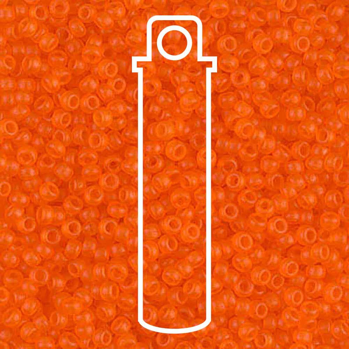 11/0 SEED BEAD-APRX 23GMS MATTE TRANS ORANGE.